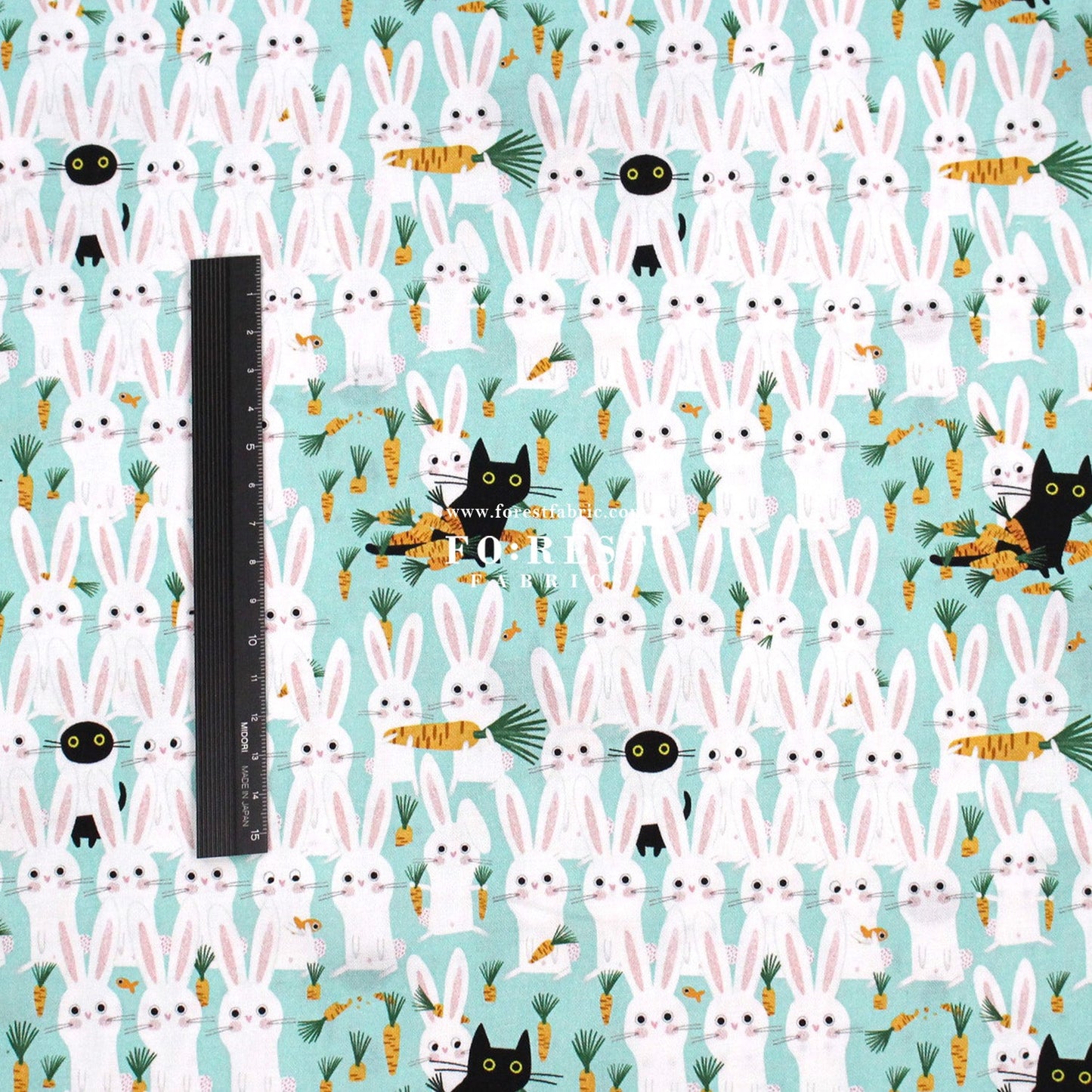 cotton - Cat and Rabbit fabric - FO:REST Fabric 布恩堂Liberty fabrictana lawnjapanese fabricykk zipper