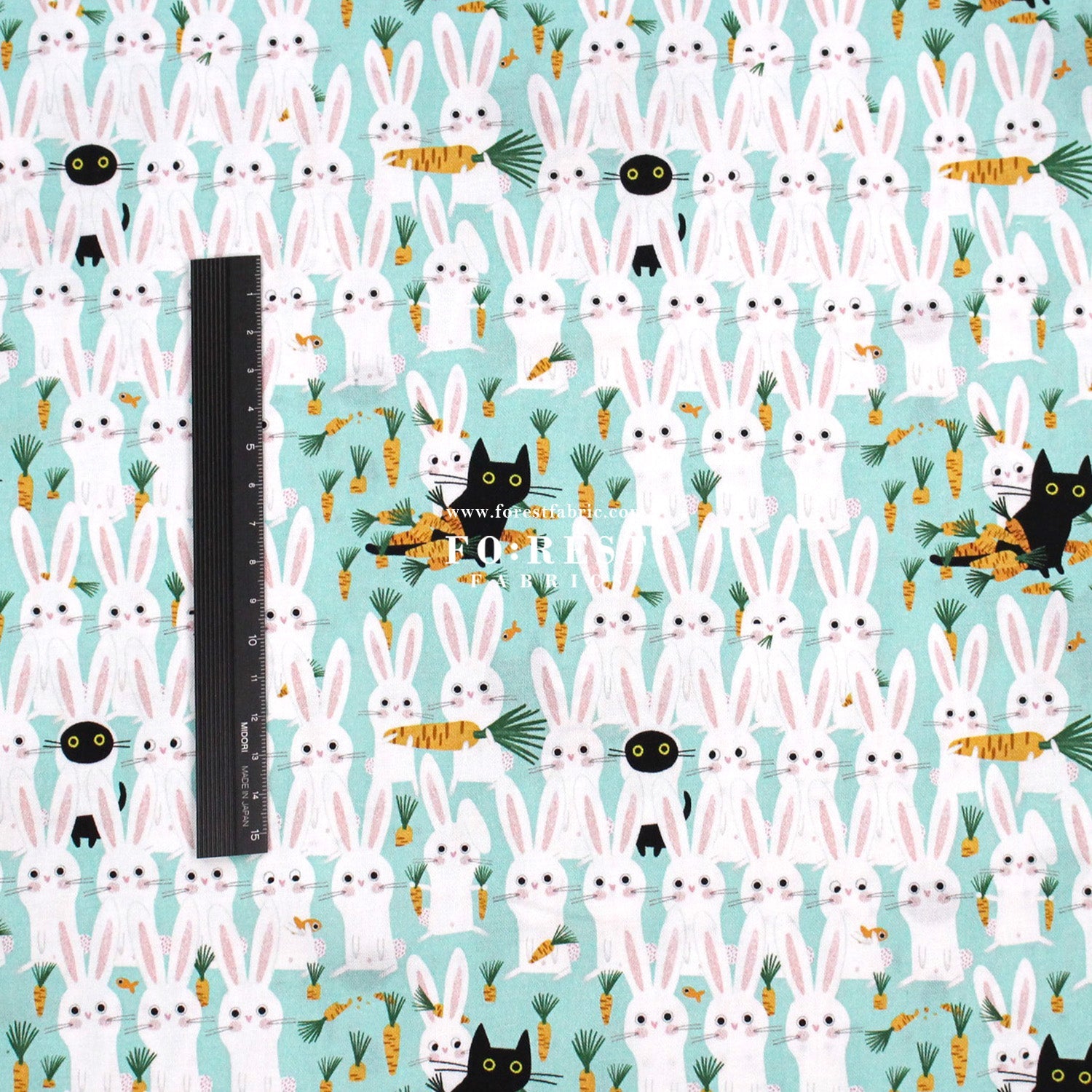 cotton - Cat and Rabbit fabric - FO:REST Fabric 布恩堂Liberty fabrictana lawnjapanese fabricykk zipper