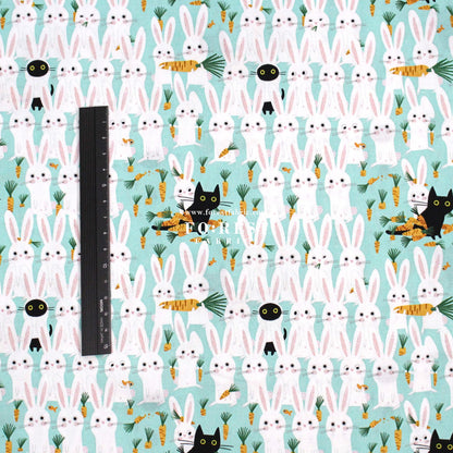 cotton - Cat and Rabbit fabric - FO:REST Fabric 布恩堂Liberty fabrictana lawnjapanese fabricykk zipper