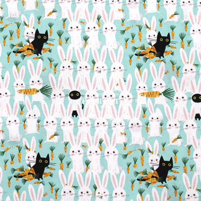 cotton - Cat and Rabbit fabric - FO:REST Fabric 布恩堂Liberty fabrictana lawnjapanese fabricykk zipper