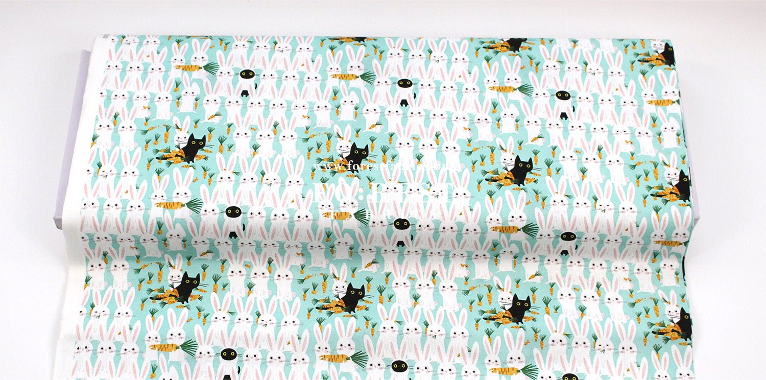 cotton - Cat and Rabbit fabric - FO:REST Fabric 布恩堂Liberty fabrictana lawnjapanese fabricykk zipper