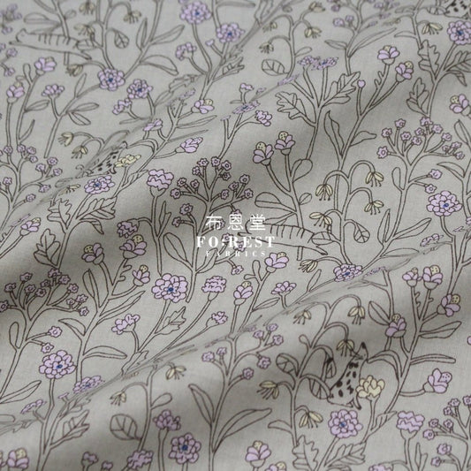 cotton - Cats hide and seek gray - FO:REST Fabric 布恩堂Liberty fabrictana lawnjapanese fabricykk zipper