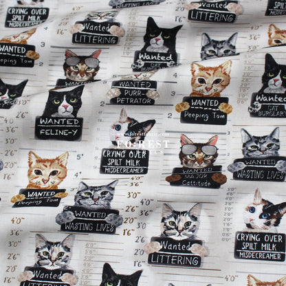 cotton - Cats Mugshots fabric - FO:REST Fabric 布恩堂Liberty fabrictana lawnjapanese fabricykk zipper