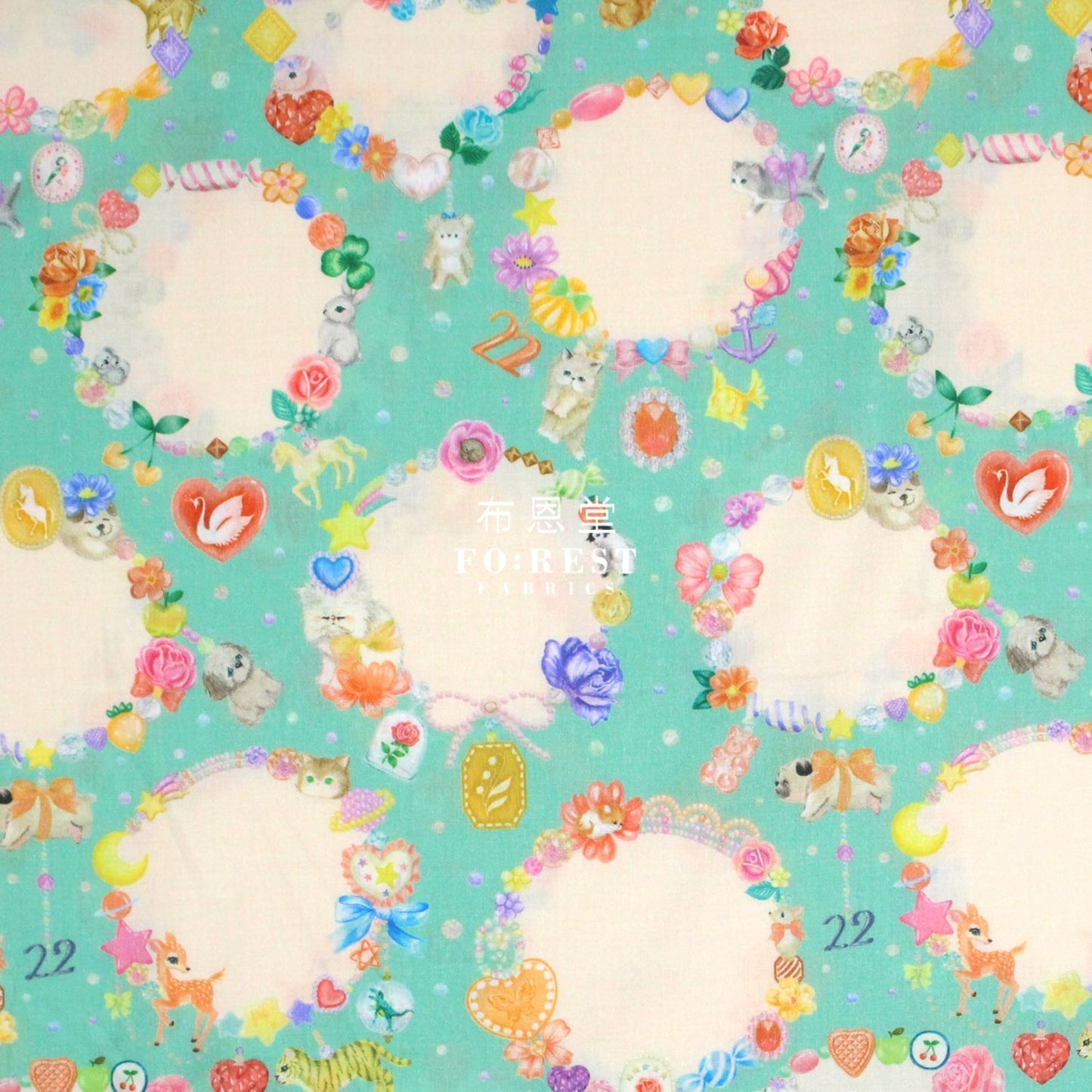 cotton - Charm Collector fabric B - FO:REST Fabric 布恩堂Liberty fabrictana lawnjapanese fabricykk zipper