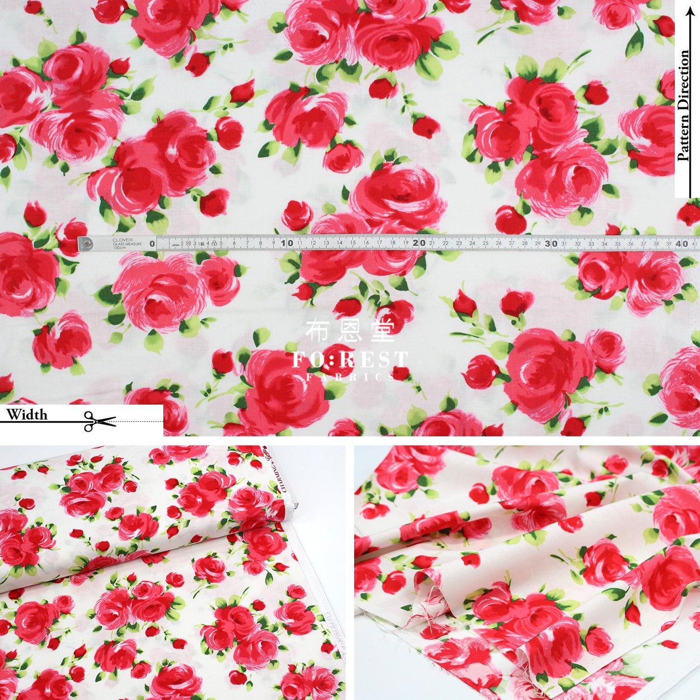 Cotton - Charming Rose Fabric