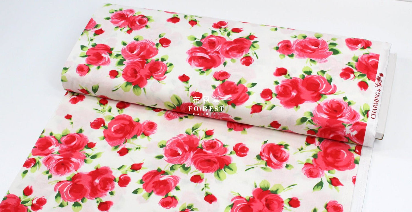 cotton - Charming Rose fabric - FO:REST Fabric 布恩堂Liberty fabrictana lawnjapanese fabricykk zipper