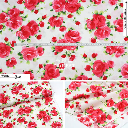 cotton - Charming Rose fabric - FO:REST Fabric 布恩堂Liberty fabrictana lawnjapanese fabricykk zipper