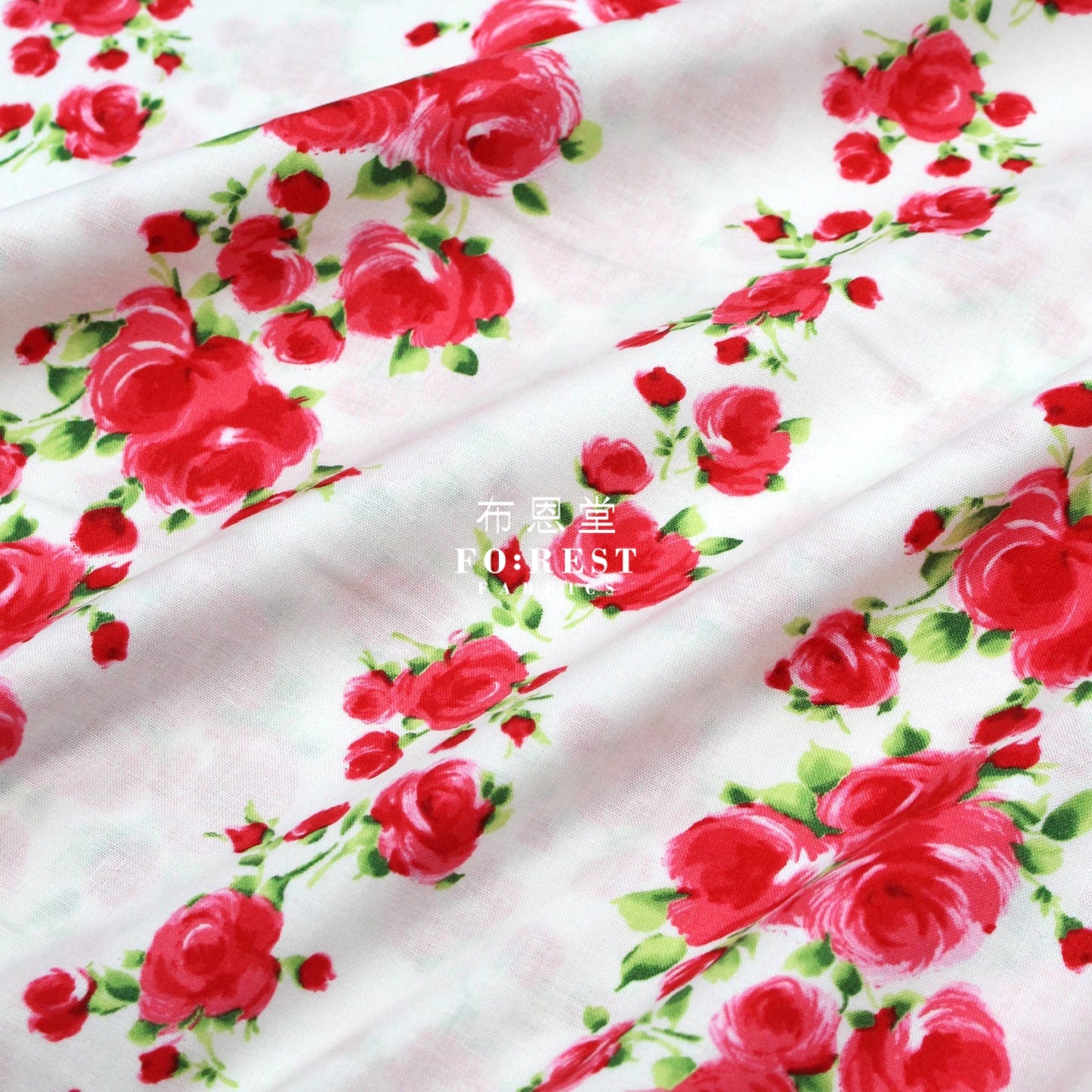 cotton - Charming Rose strip fabric - FO:REST Fabric 布恩堂Liberty fabrictana lawnjapanese fabricykk zipper