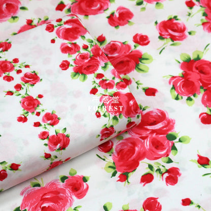cotton - Charming Rose strip fabric - FO:REST Fabric 布恩堂Liberty fabrictana lawnjapanese fabricykk zipper