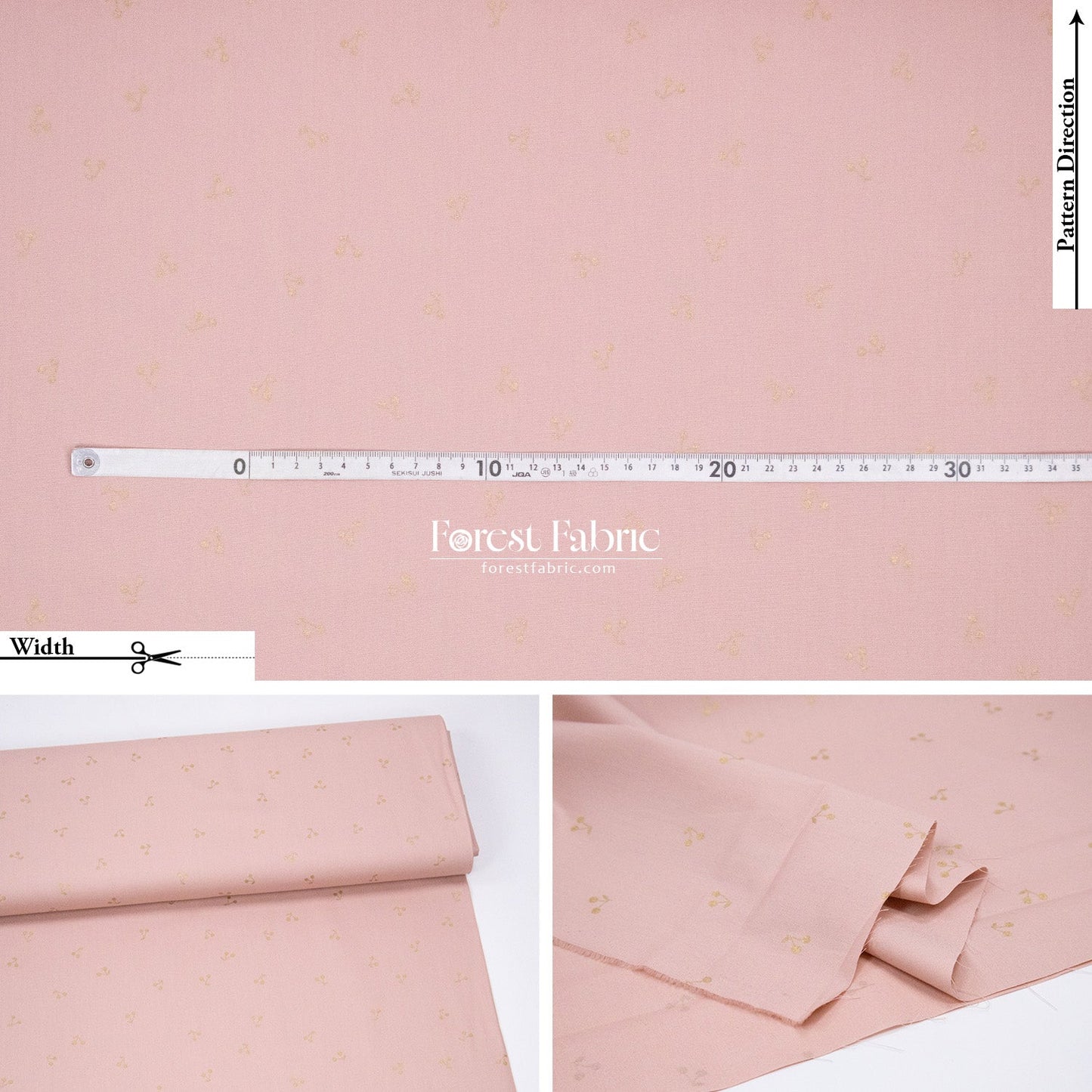 cotton - Cherry with metallic fabric - FO:REST Fabric 布恩堂Liberty fabrictana lawnjapanese fabricykk zipper