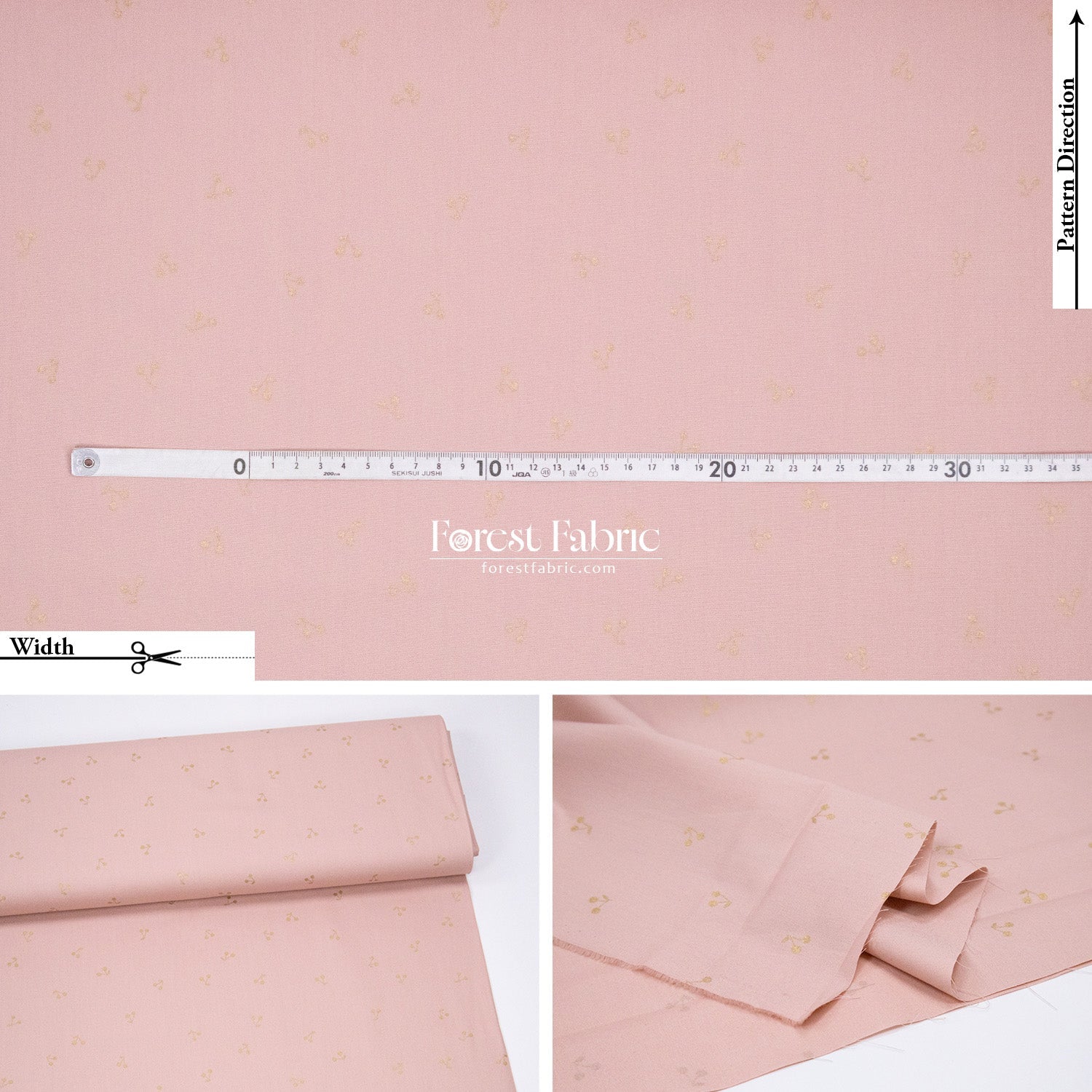 cotton - Cherry with metallic fabric - FO:REST Fabric 布恩堂Liberty fabrictana lawnjapanese fabricykk zipper
