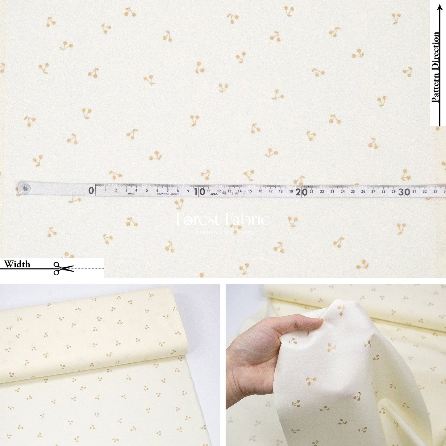 cotton - Cherry with metallic fabric - FO:REST Fabric 布恩堂Liberty fabrictana lawnjapanese fabricykk zipper