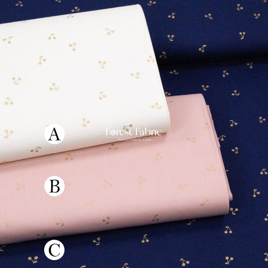 cotton - Cherry with metallic fabric - FO:REST Fabric 布恩堂Liberty fabrictana lawnjapanese fabricykk zipper