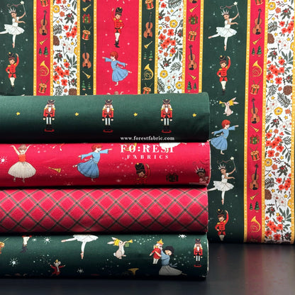 cotton - Christmas Plaid fabric Red - FO:REST Fabric 布恩堂Liberty fabrictana lawnjapanese fabricykk zipper