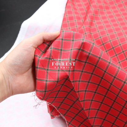 cotton - Christmas Plaid fabric Red - FO:REST Fabric 布恩堂Liberty fabrictana lawnjapanese fabricykk zipper