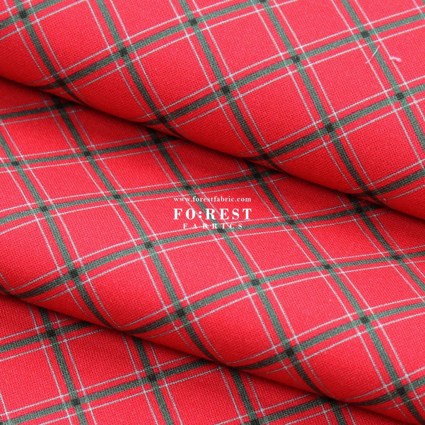 cotton - Christmas Plaid fabric Red - FO:REST Fabric 布恩堂Liberty fabrictana lawnjapanese fabricykk zipper