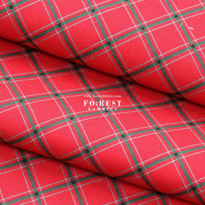 cotton - Christmas Plaid fabric Red - FO:REST Fabric 布恩堂Liberty fabrictana lawnjapanese fabricykk zipper