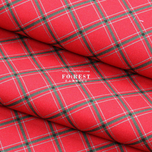 cotton - Christmas Plaid fabric Red - FO:REST Fabric 布恩堂Liberty fabrictana lawnjapanese fabricykk zipper
