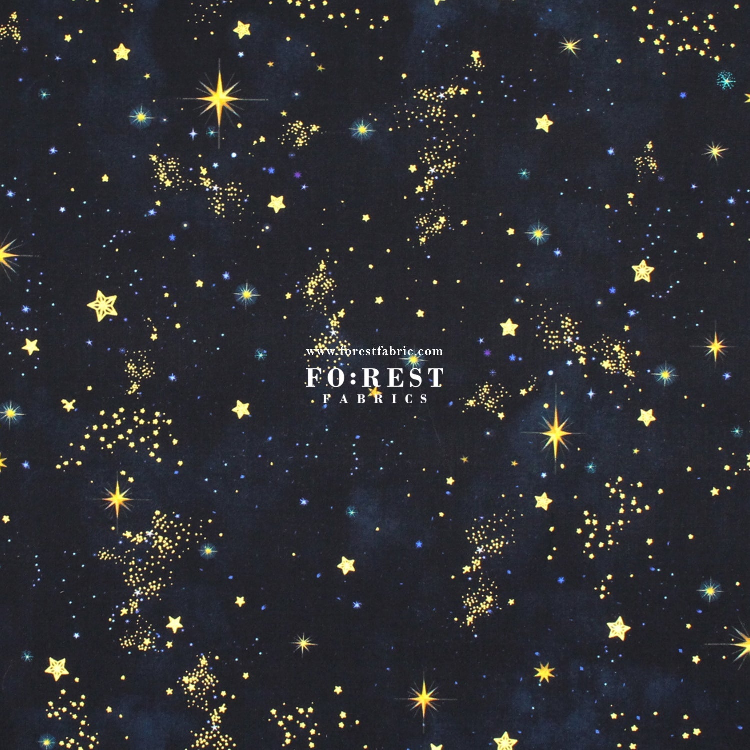 cotton - Christmas Star Metallic fabric Black - FO:REST Fabric 布恩堂Liberty fabrictana lawnjapanese fabricykk zipper