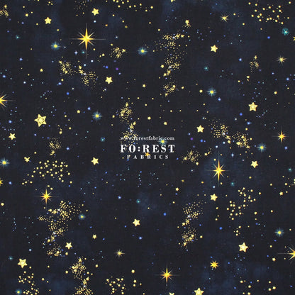 cotton - Christmas Star Metallic fabric Black - FO:REST Fabric 布恩堂Liberty fabrictana lawnjapanese fabricykk zipper