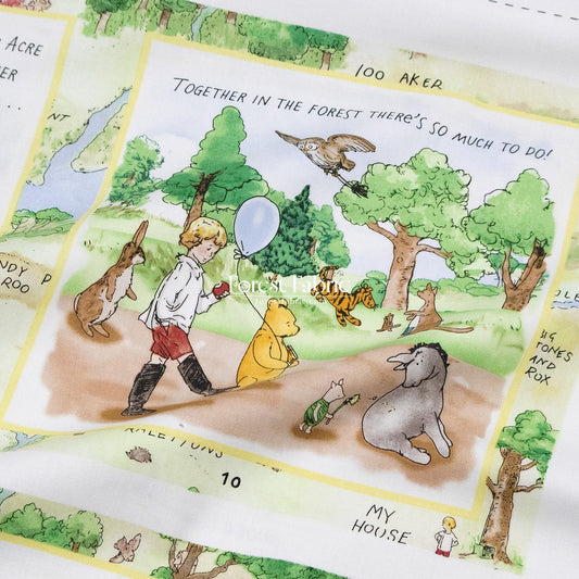cotton - Classic Winnie Pooh Panel fabric - FO:REST Fabric 布恩堂Liberty fabrictana lawnjapanese fabricykk zipper