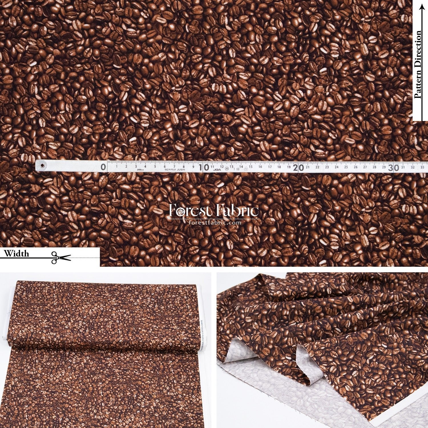 cotton - Coffee fabric - FO:REST Fabric 布恩堂Liberty fabrictana lawnjapanese fabricykk zipper
