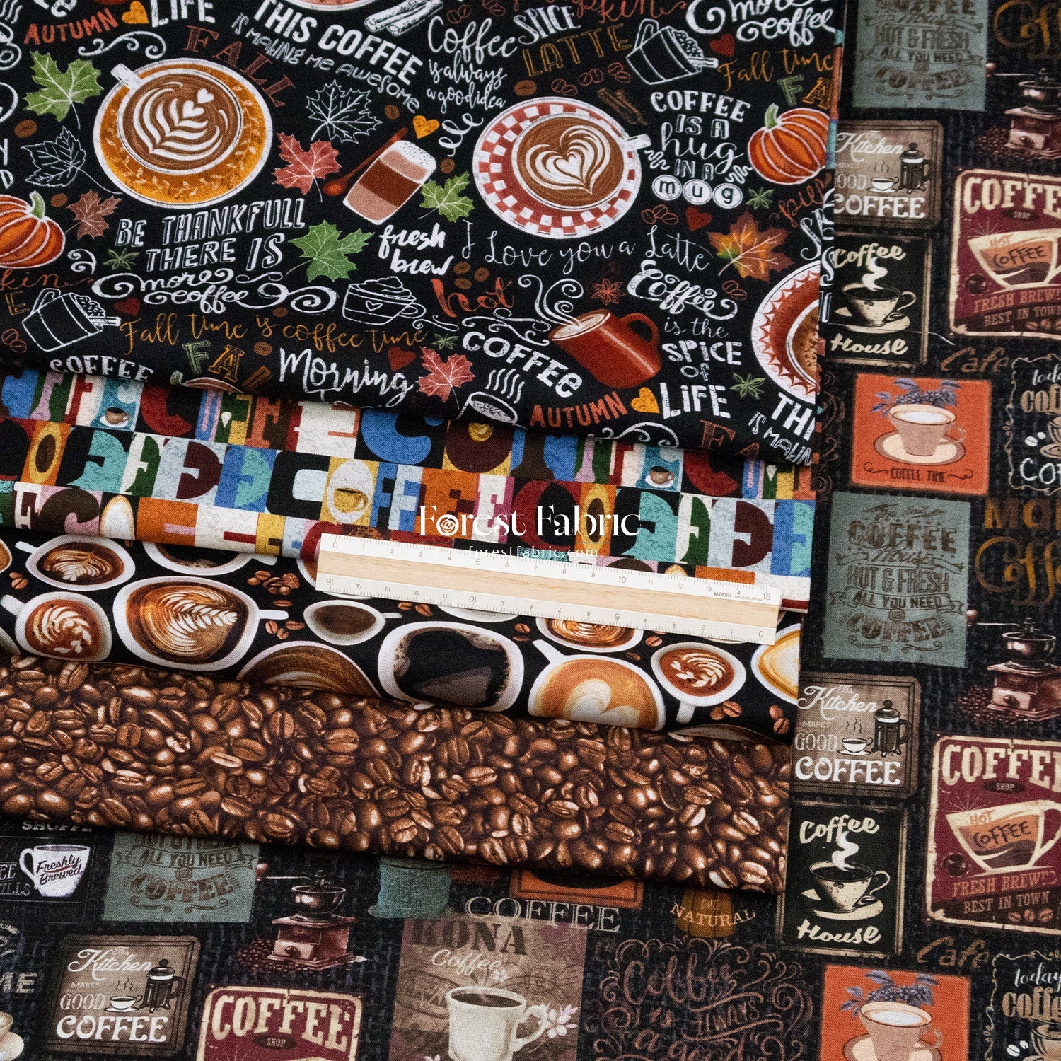 cotton - Coffee fabric - FO:REST Fabric 布恩堂Liberty fabrictana lawnjapanese fabricykk zipper