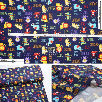 cotton - Colourful Animals fabric - FO:REST Fabric 布恩堂Liberty fabrictana lawnjapanese fabricykk zipper