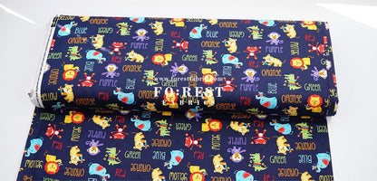 cotton - Colourful Animals fabric - FO:REST Fabric 布恩堂Liberty fabrictana lawnjapanese fabricykk zipper