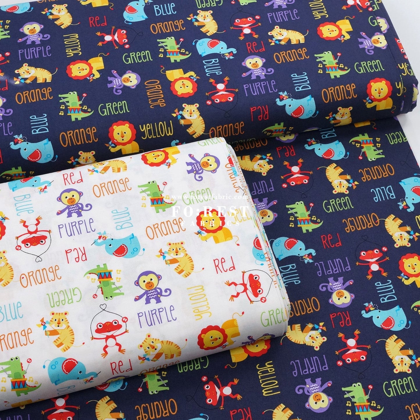 cotton - Colourful Animals fabric - FO:REST Fabric 布恩堂Liberty fabrictana lawnjapanese fabricykk zipper