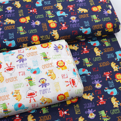 cotton - Colourful Animals fabric - FO:REST Fabric 布恩堂Liberty fabrictana lawnjapanese fabricykk zipper