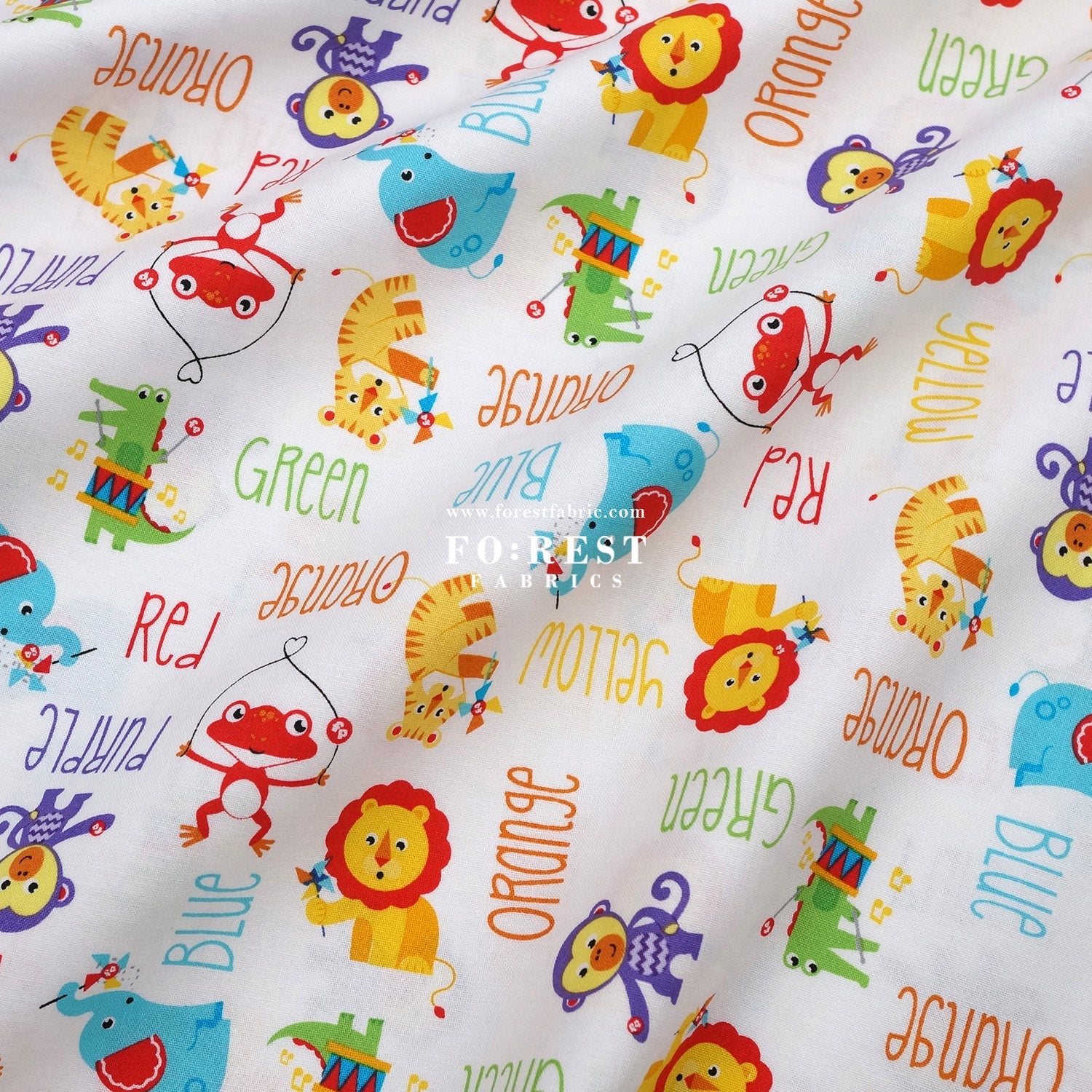 cotton - Colourful Animals fabric - FO:REST Fabric 布恩堂Liberty fabrictana lawnjapanese fabricykk zipper