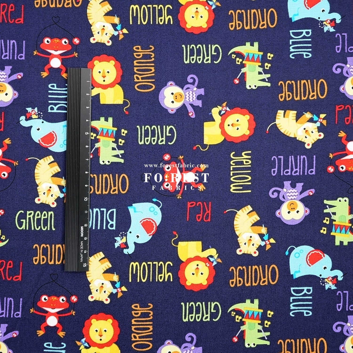 cotton - Colourful Animals fabric - FO:REST Fabric 布恩堂Liberty fabrictana lawnjapanese fabricykk zipper