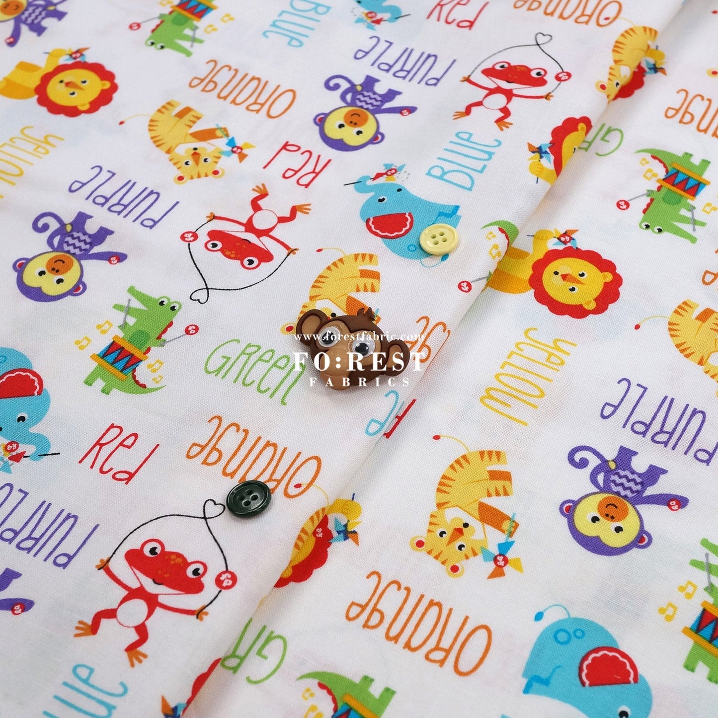 cotton - Colourful Animals fabric - FO:REST Fabric 布恩堂Liberty fabrictana lawnjapanese fabricykk zipper