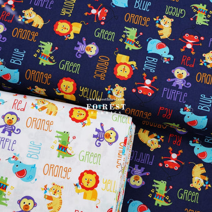 cotton - Colourful Animals fabric - FO:REST Fabric 布恩堂Liberty fabrictana lawnjapanese fabricykk zipper
