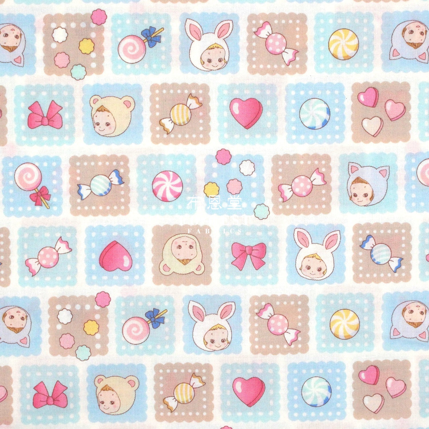 cotton - Cookie PuniCandy fabric Blue - FO:REST Fabric 布恩堂Liberty fabrictana lawnjapanese fabricykk zipper