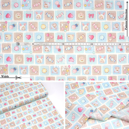cotton - Cookie PuniCandy fabric Blue - FO:REST Fabric 布恩堂Liberty fabrictana lawnjapanese fabricykk zipper