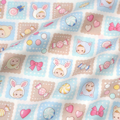 cotton - Cookie PuniCandy fabric Blue - FO:REST Fabric 布恩堂Liberty fabrictana lawnjapanese fabricykk zipper