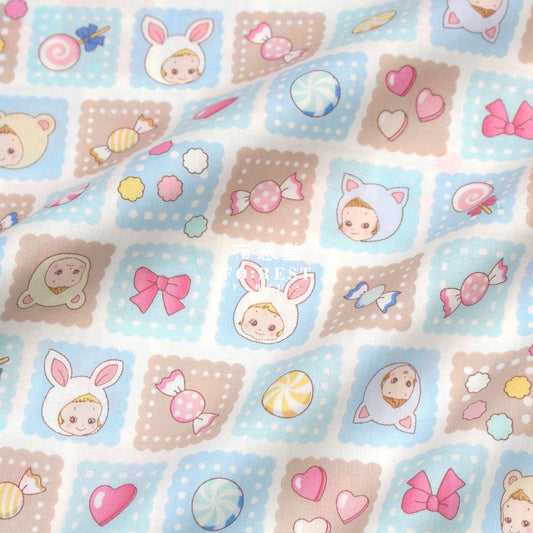 cotton - Cookie PuniCandy fabric Blue - FO:REST Fabric 布恩堂Liberty fabrictana lawnjapanese fabricykk zipper