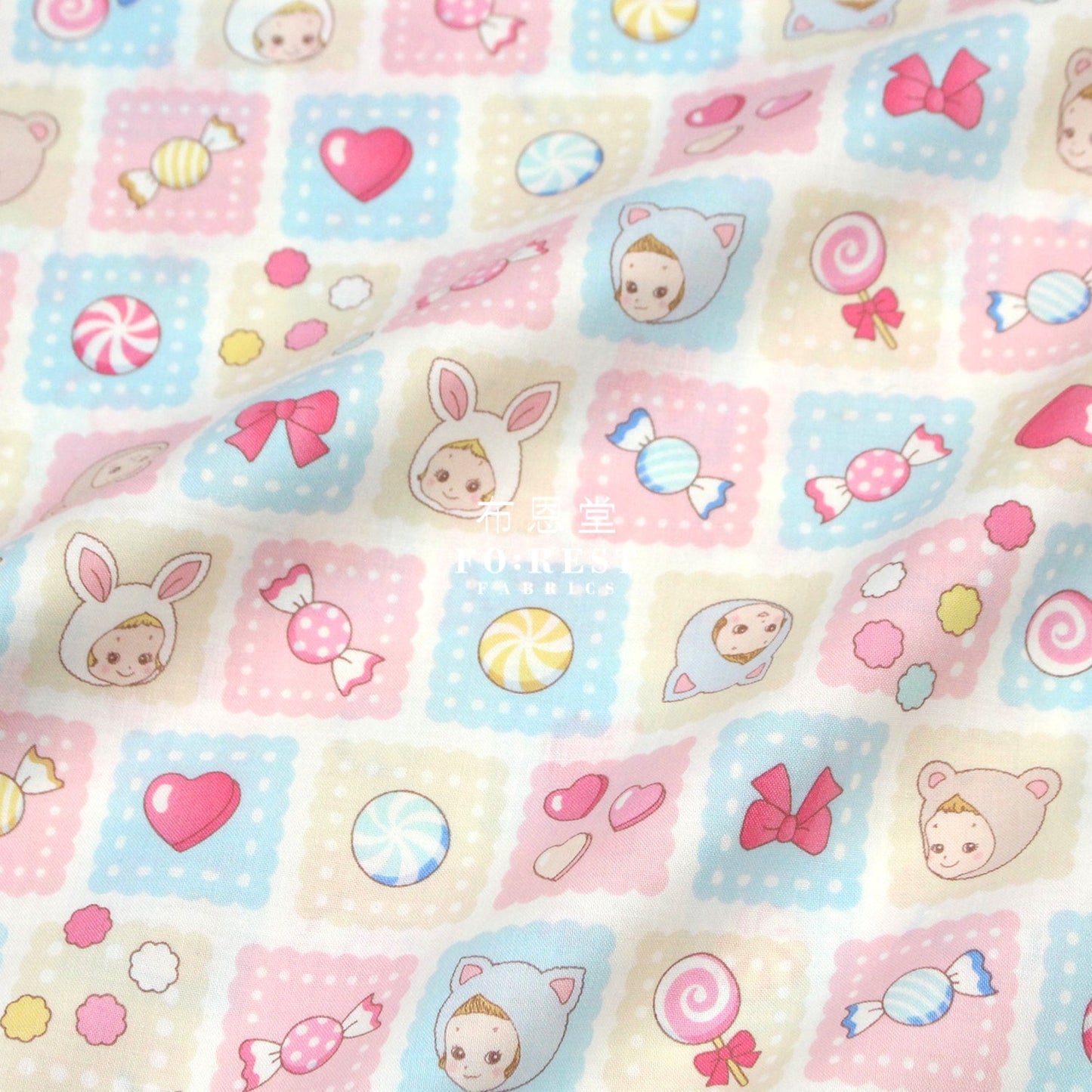 cotton - Cookie PuniCandy fabric Natural - FO:REST Fabric 布恩堂Liberty fabrictana lawnjapanese fabricykk zipper