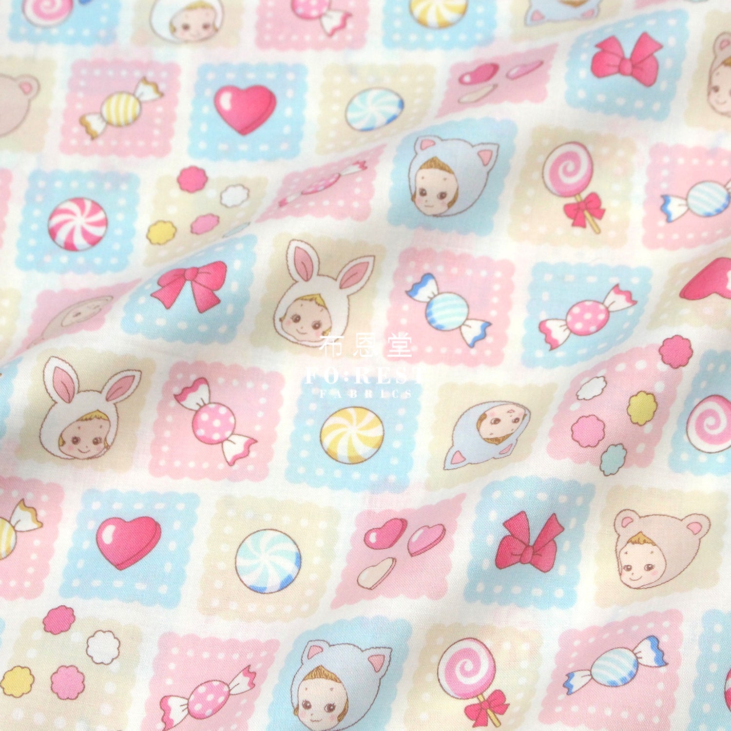 cotton - Cookie PuniCandy fabric Natural - FO:REST Fabric 布恩堂Liberty fabrictana lawnjapanese fabricykk zipper