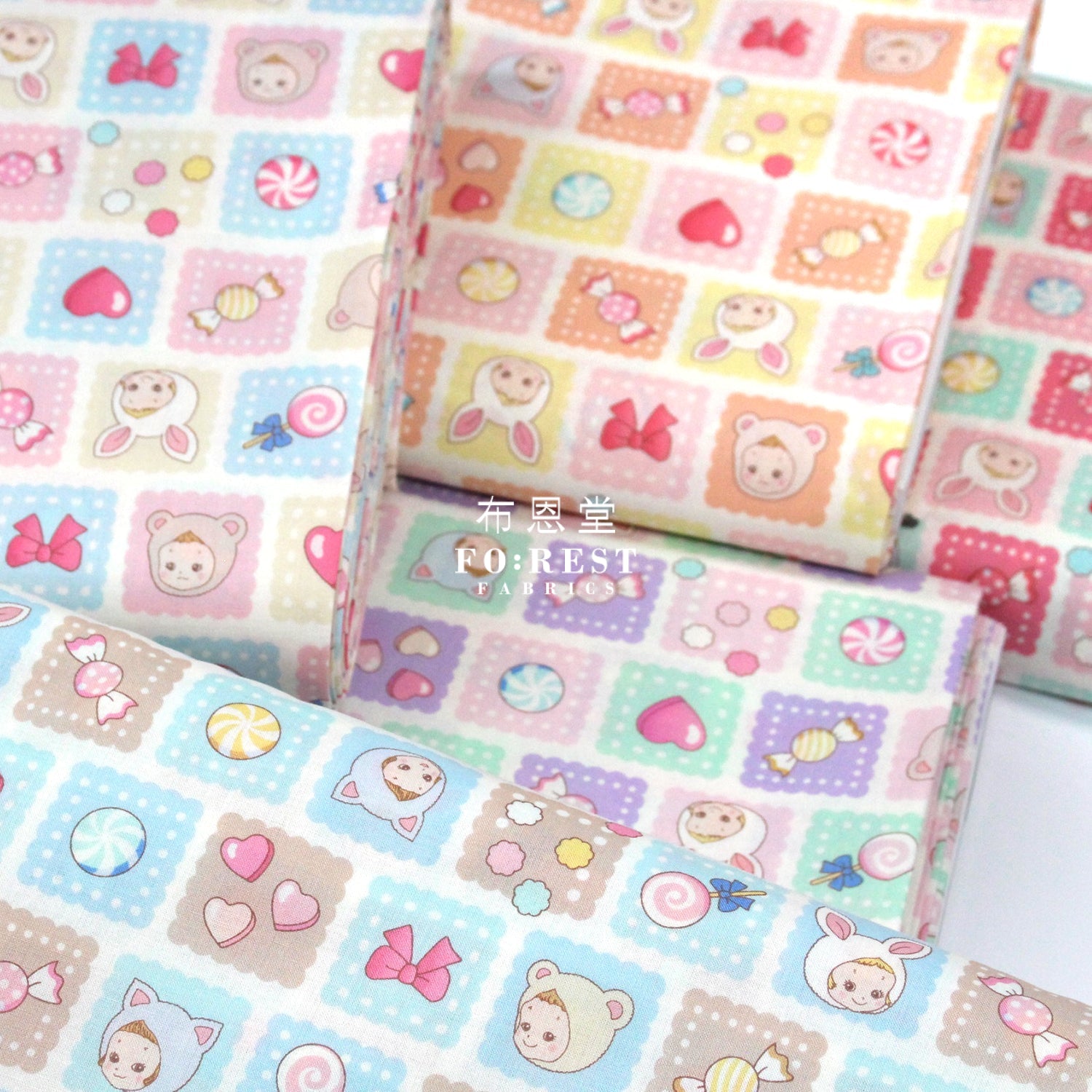cotton - Cookie PuniCandy fabric Purple - FO:REST Fabric 布恩堂Liberty fabrictana lawnjapanese fabricykk zipper