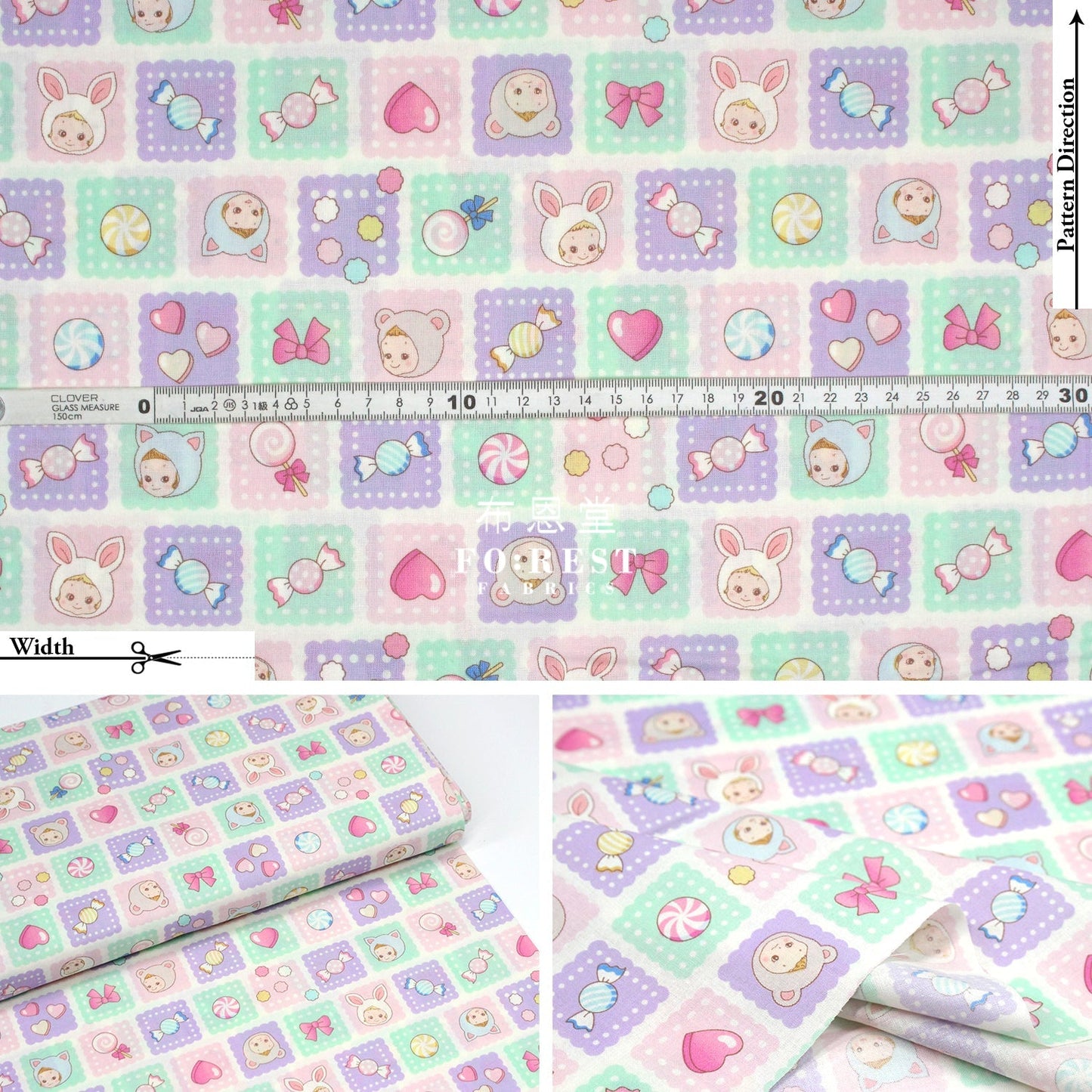 cotton - Cookie PuniCandy fabric Purple - FO:REST Fabric 布恩堂Liberty fabrictana lawnjapanese fabricykk zipper