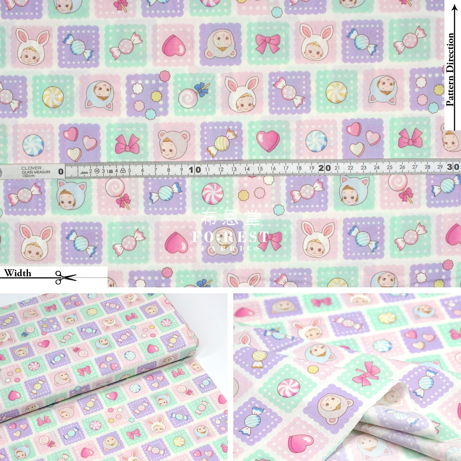 cotton - Cookie PuniCandy fabric Purple - FO:REST Fabric 布恩堂Liberty fabrictana lawnjapanese fabricykk zipper