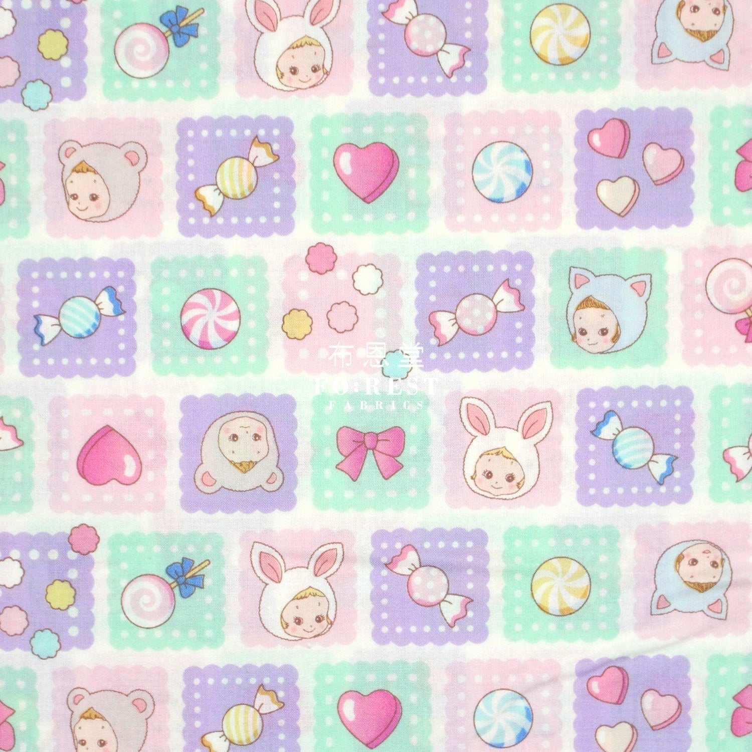 cotton - Cookie PuniCandy fabric Purple - FO:REST Fabric 布恩堂Liberty fabrictana lawnjapanese fabricykk zipper