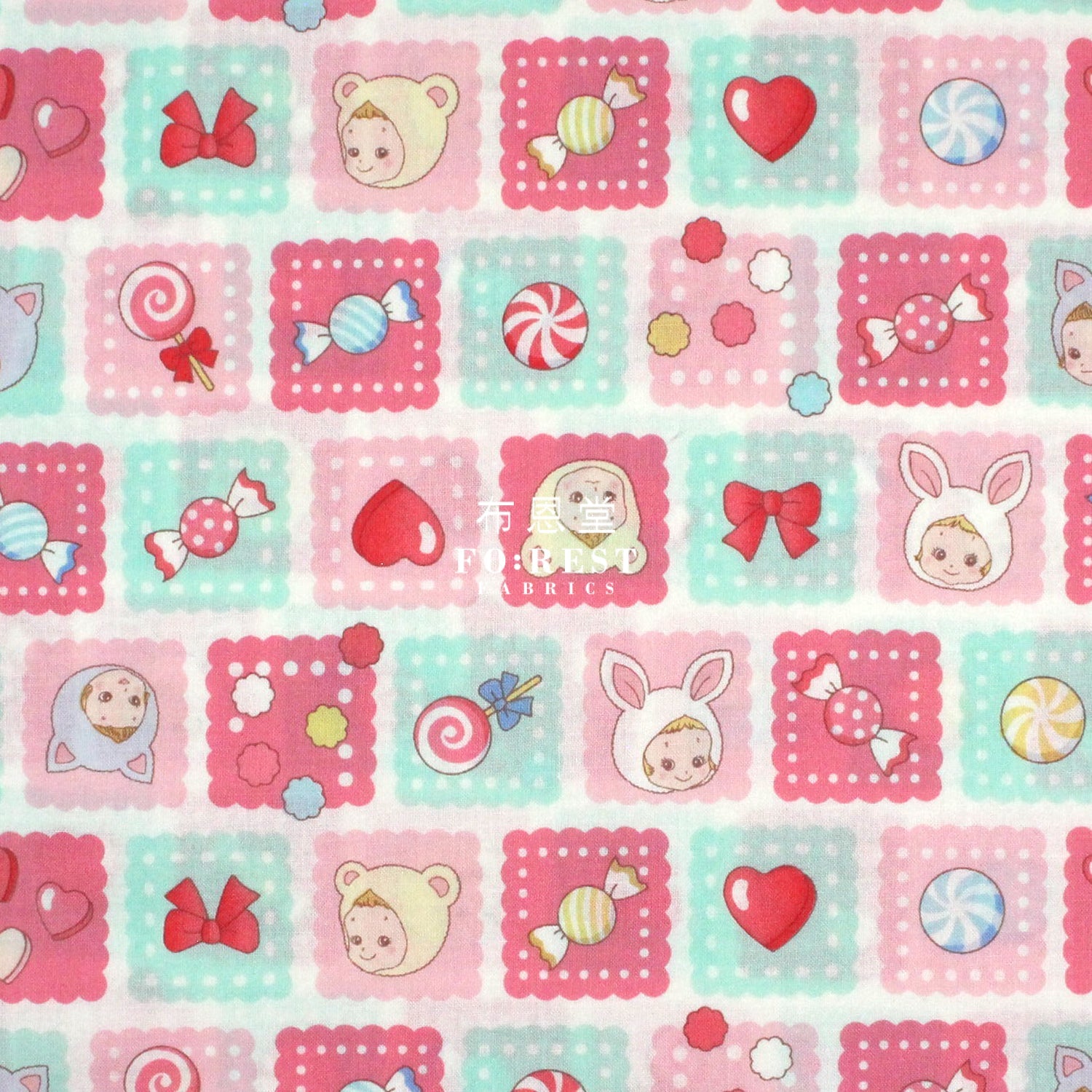 cotton - Cookie PuniCandy fabric Red - FO:REST Fabric 布恩堂Liberty fabrictana lawnjapanese fabricykk zipper
