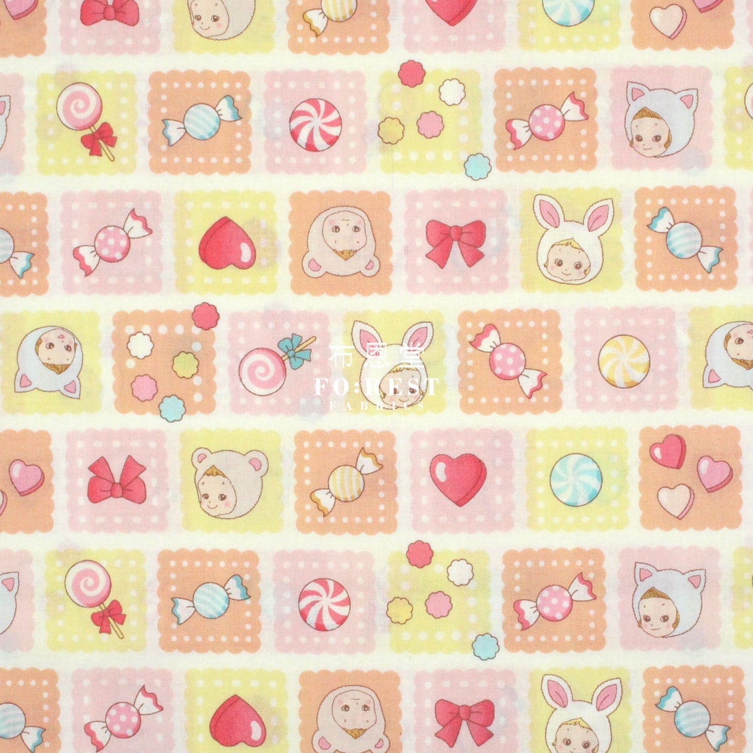 cotton - Cookie PuniCandy fabric Yellow - FO:REST Fabric 布恩堂Liberty fabrictana lawnjapanese fabricykk zipper