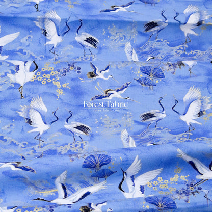 cotton - Crane Blue Collection fabric - FO:REST Fabric 布恩堂Liberty fabrictana lawnjapanese fabricykk zipper