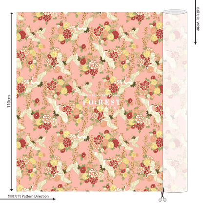cotton - Crane fabric Pink - FO:REST Fabric 布恩堂Liberty fabrictana lawnjapanese fabricykk zipper