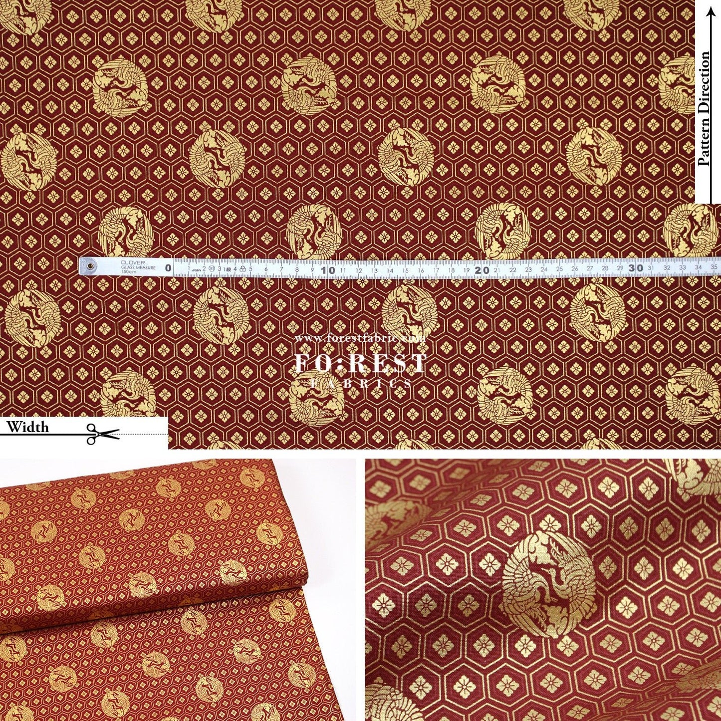 cotton - Crane with metallic fabric - FO:REST Fabric 布恩堂Liberty fabrictana lawnjapanese fabricykk zipper